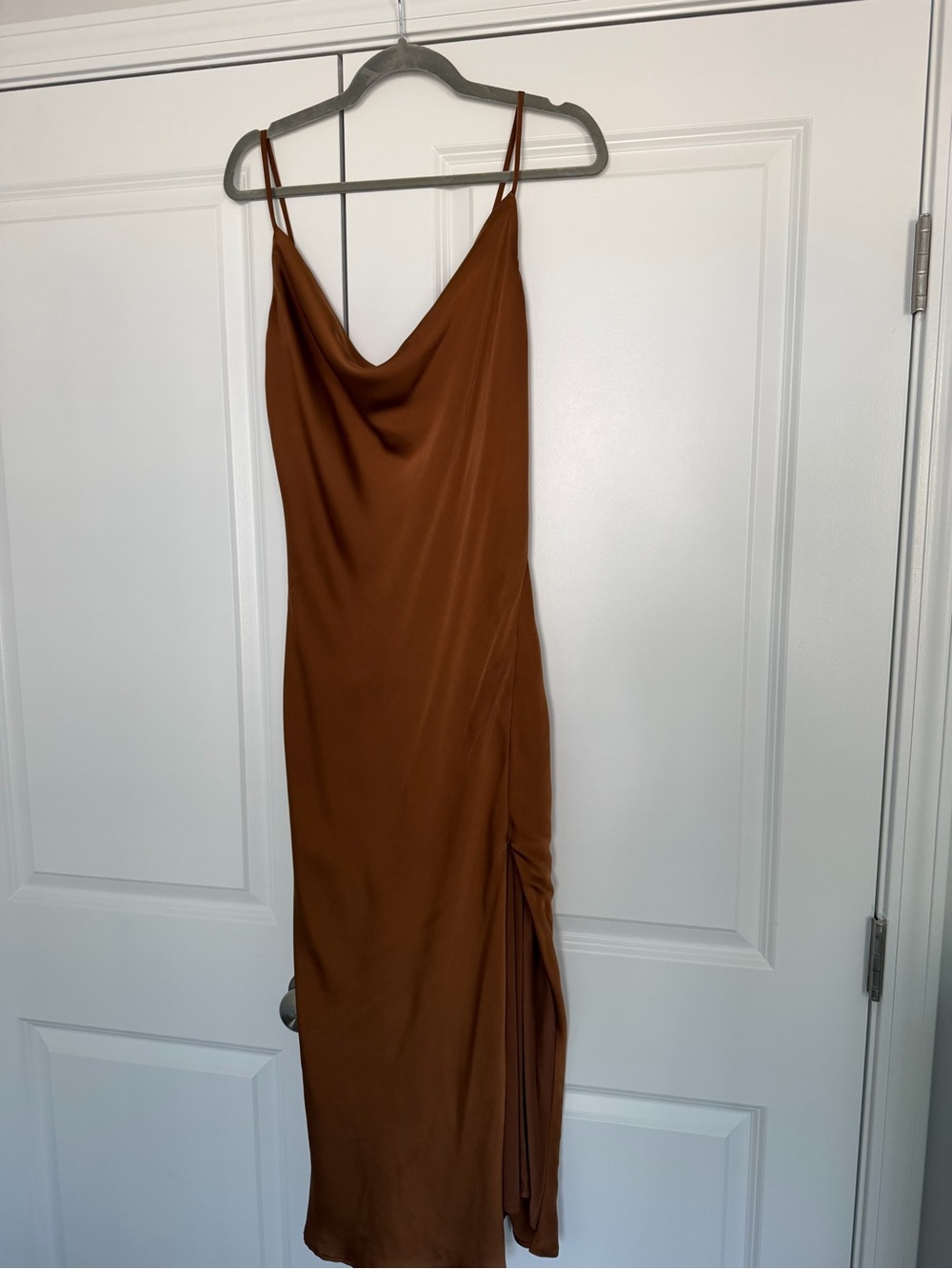 Lulus romance starter brown slip dress